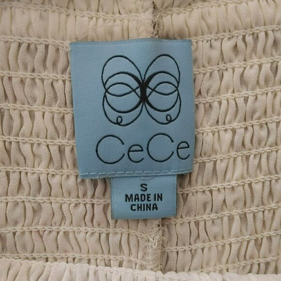 CeCe Abbey Floral Smocked Off-The-Shoulder Maxi Dress Sheer Sleeves Size S - Picture 5 of 5